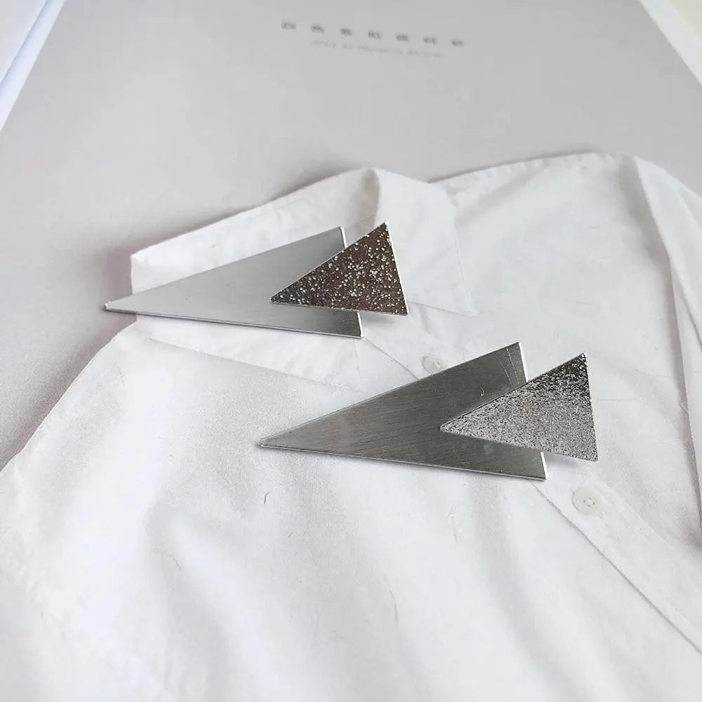 Geometric Double Solid Triangle Earrings Gifts for Designers