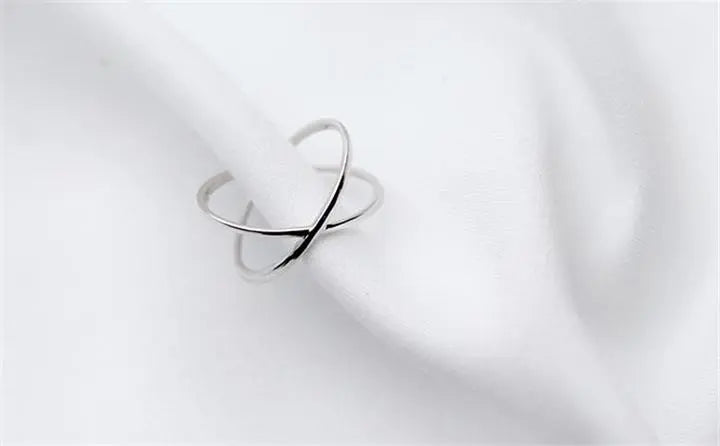 Minimalist Open X 925 Sterling Silver Ring Gifts for Designers