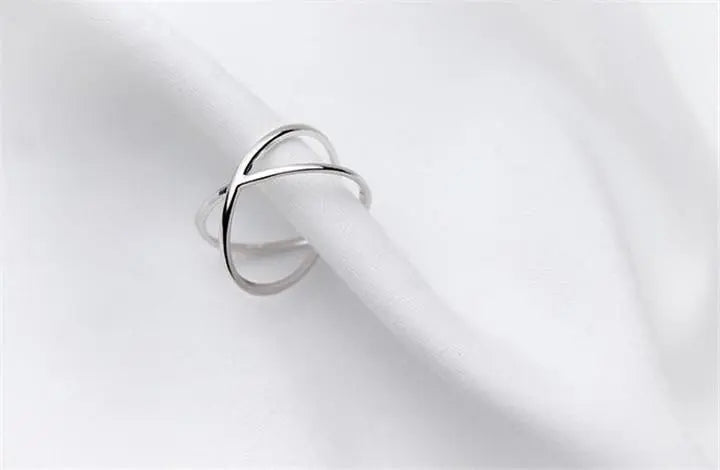 Minimalist Open X 925 Sterling Silver Ring Gifts for Designers