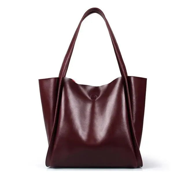 Glossy Leather Loose Minimalist Tote Bag Gifts for Designers