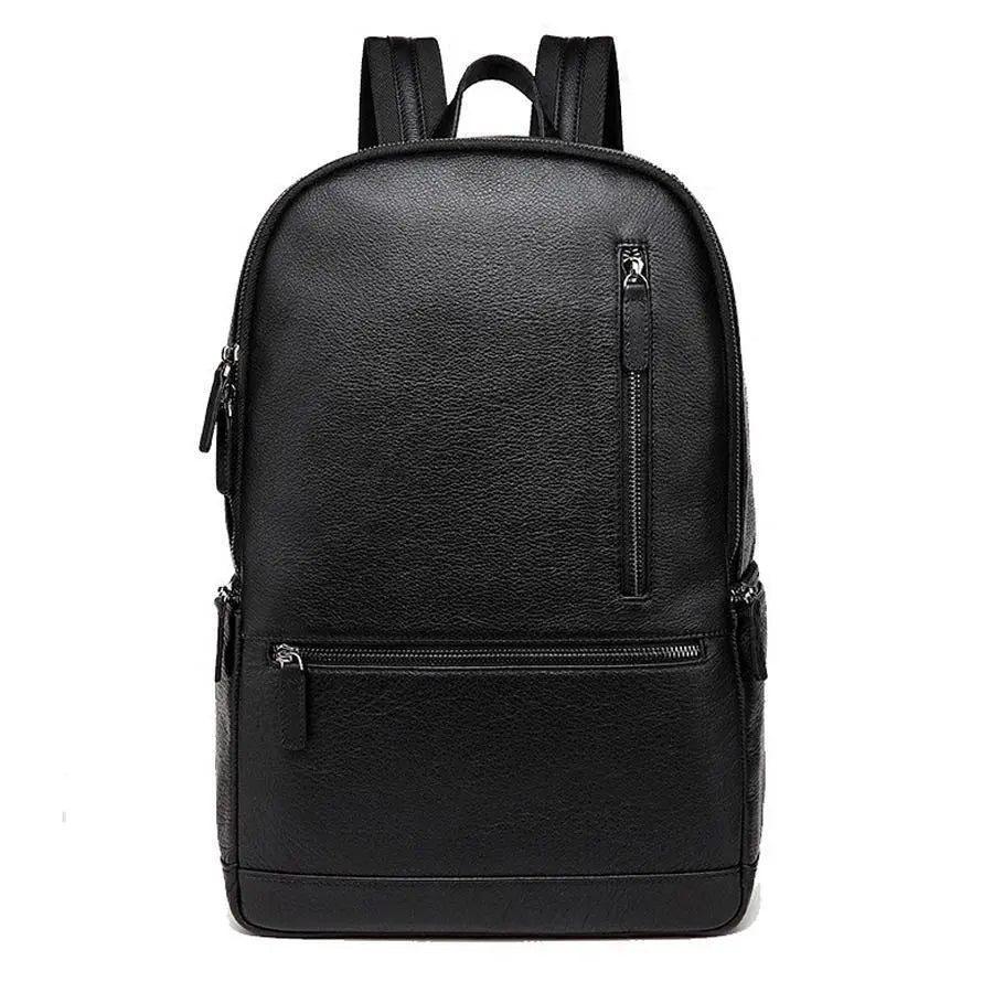 14" Black Minimal Backpack with Front Zipper Gifts for Designers