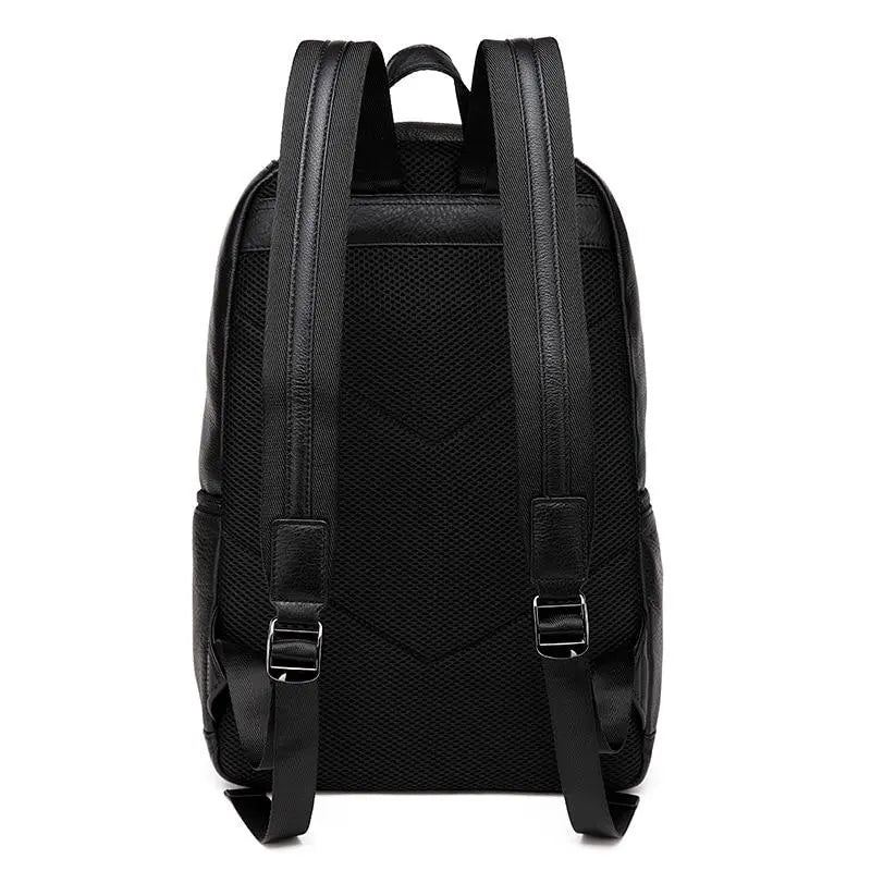 14" Black Minimal Backpack with Front Zipper Gifts for Designers