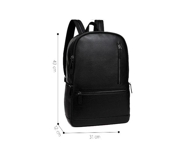 14" Black Minimal Backpack with Front Zipper