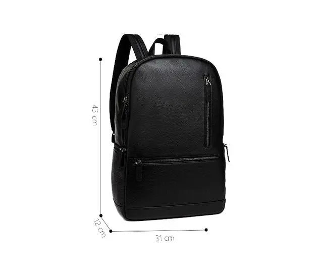 14" Black Minimal Backpack with Front Zipper Gifts for Designers