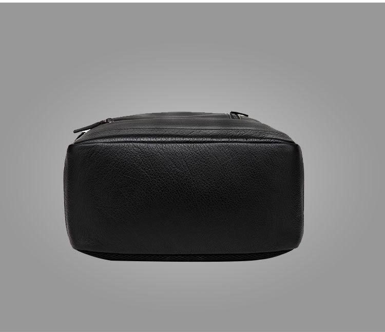 14" Black Minimal Backpack with Front Zipper
