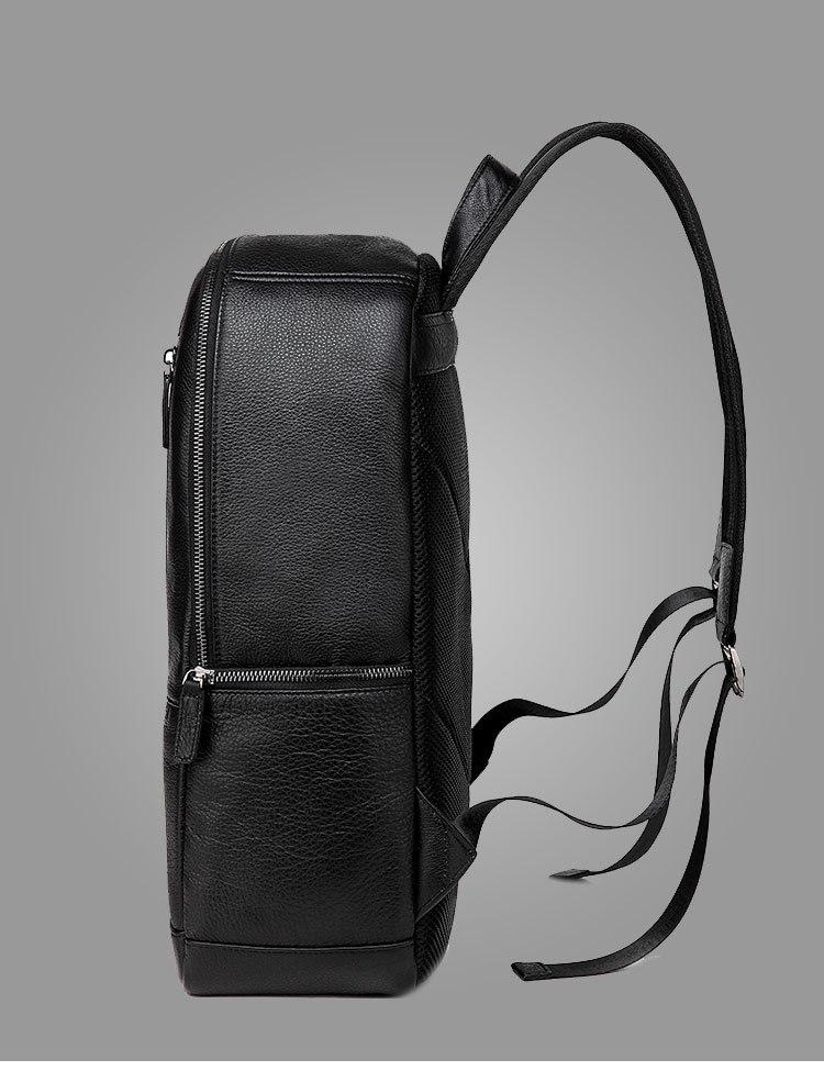 14" Black Minimal Backpack with Front Zipper