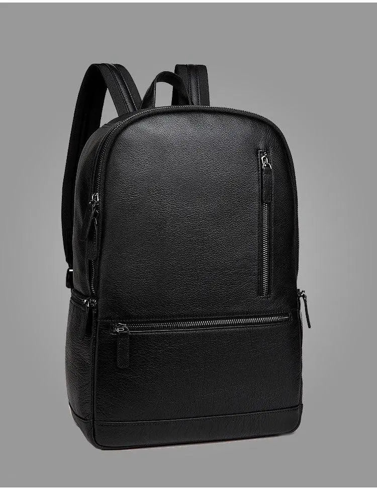14" Black Minimal Backpack with Front Zipper Gifts for Designers