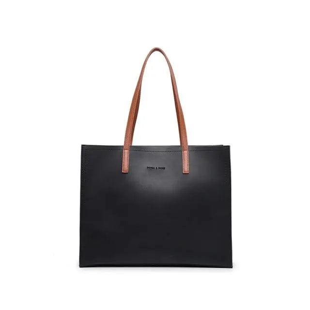 Minimalist Large Capacity Vegan Leather Tote Bag Gifts for Designers