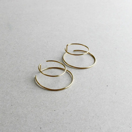 Handmade Minimalist Double Ring Earrings Gifts for Designers