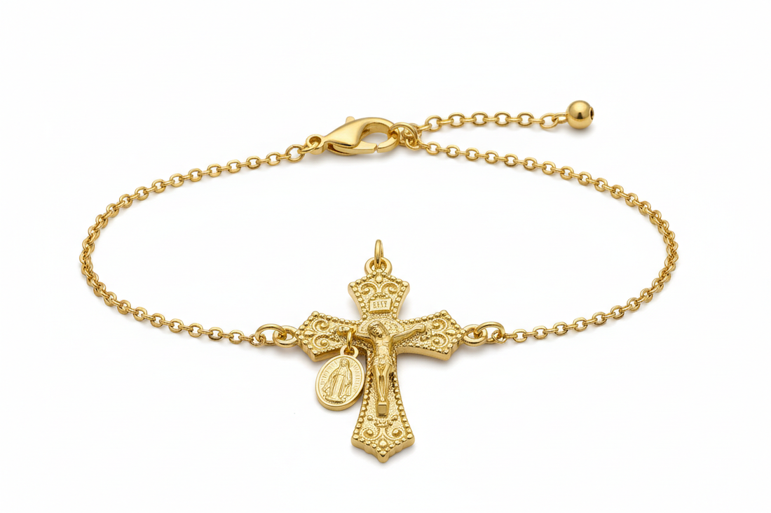 Catholic Cross Medal Bracelet