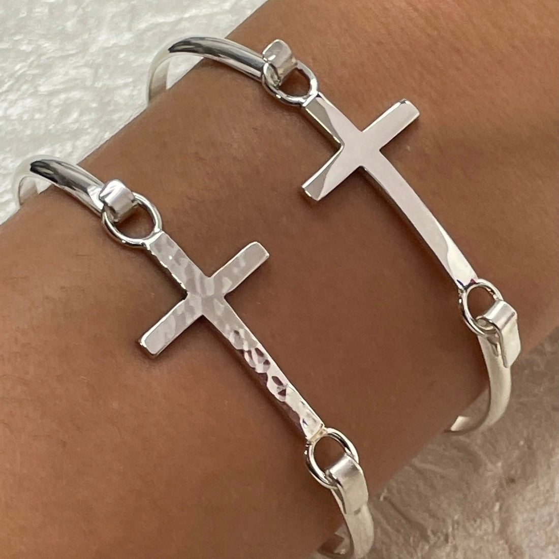 Sterling Silver Medium Slim Cross Bangle Bracelets product buying guide