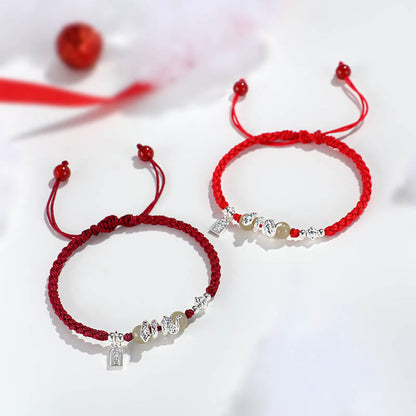 Bracelet tressé en jade Hetian de force protectrice, année du serpent