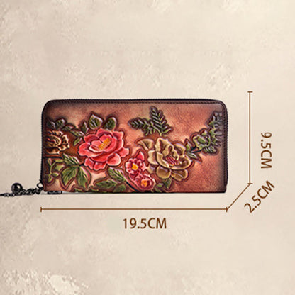 Sac à main en cuir imprimé fleurs rétro Bouddha Stones Journey Shopping Purse
