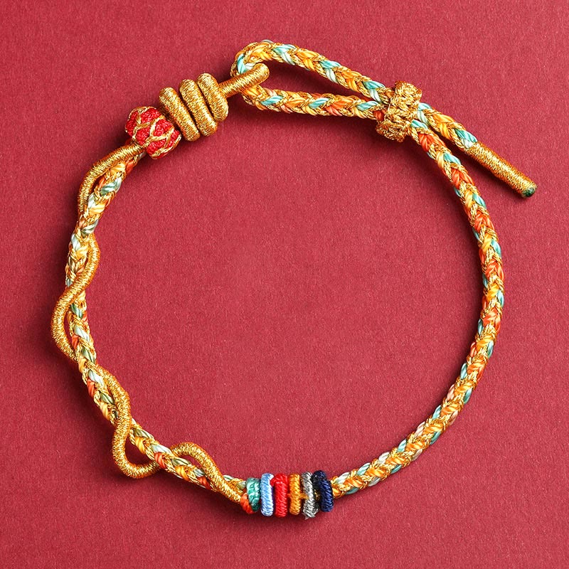 Bring Good Luck Yellow String Year Of The Snake Braided Bracelet