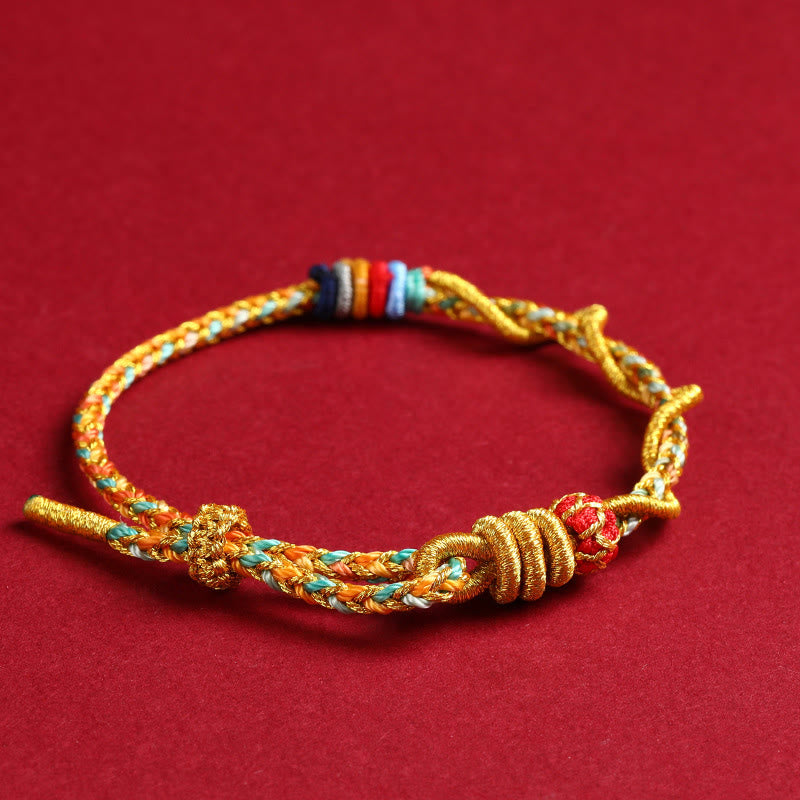 Bring Good Luck Yellow String Year Of The Snake Braided Bracelet