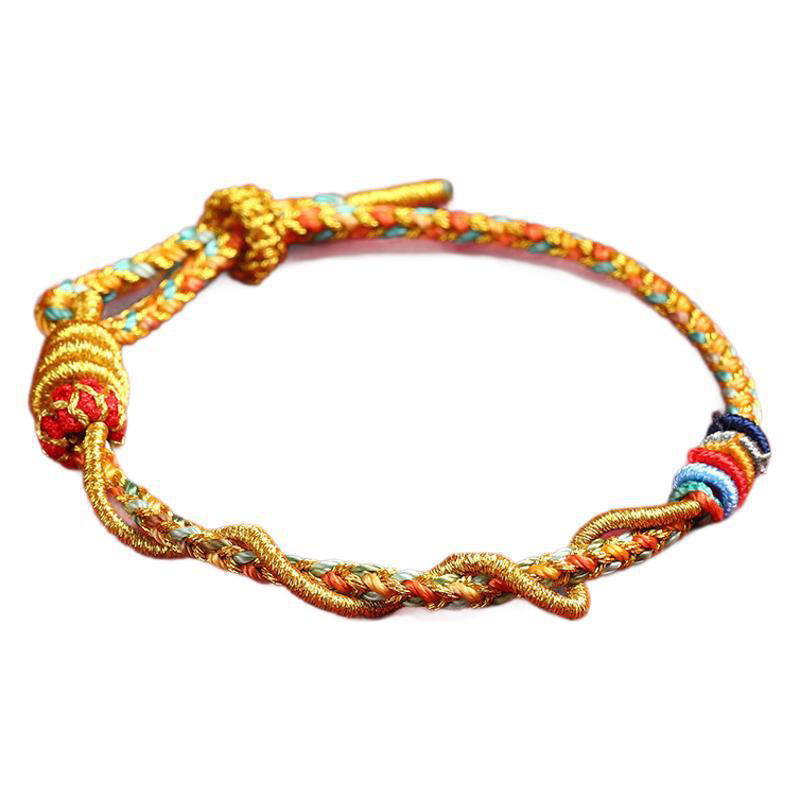 Bring Good Luck Yellow String Year Of The Snake Braided Bracelet