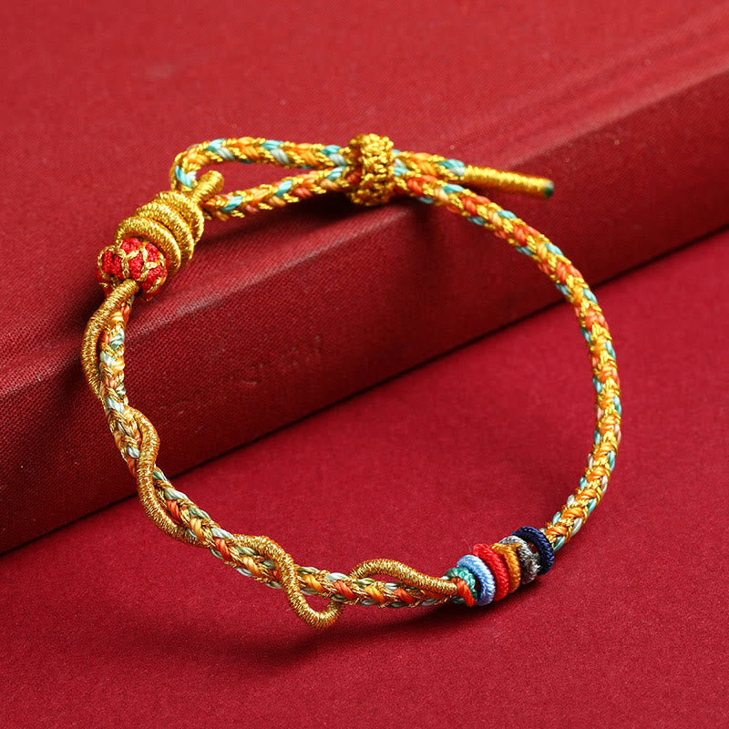 Bring Good Luck Yellow String Year Of The Snake Braided Bracelet