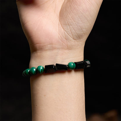 Bracelet Pureté en Malachite et Tourmaline Noire Buddha Stones 