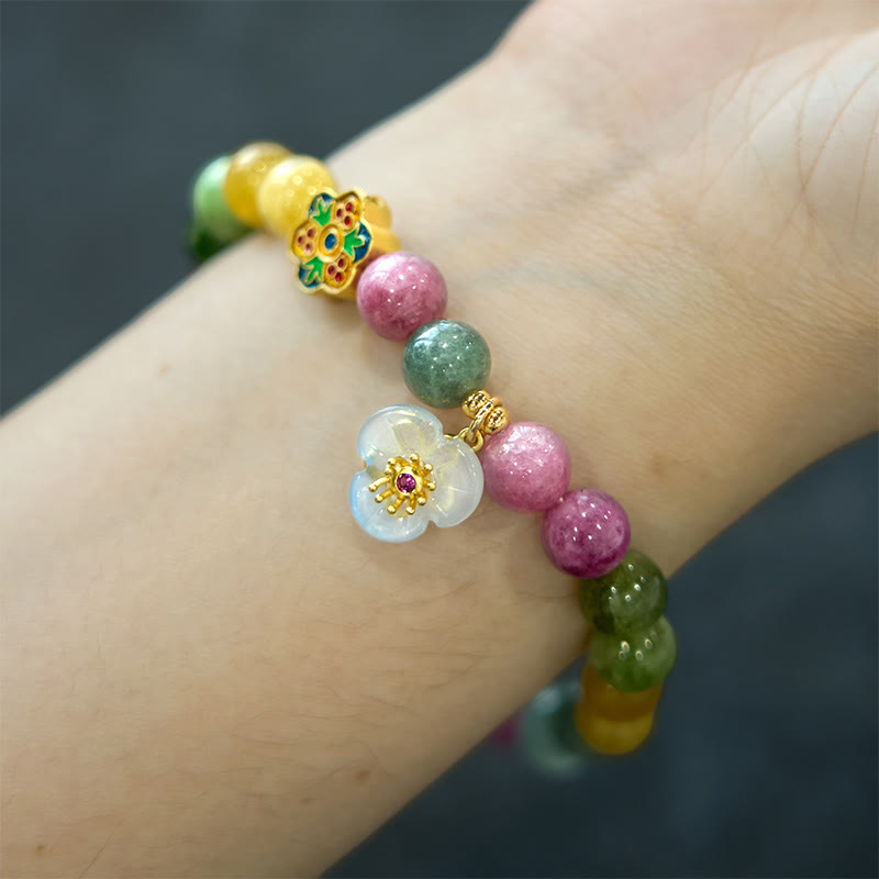 Positive Love Tourmaline Flower Bracelet