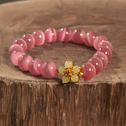 Bracelet d'amour en fleur de chrysobéryl œil de chat Buddha Stones