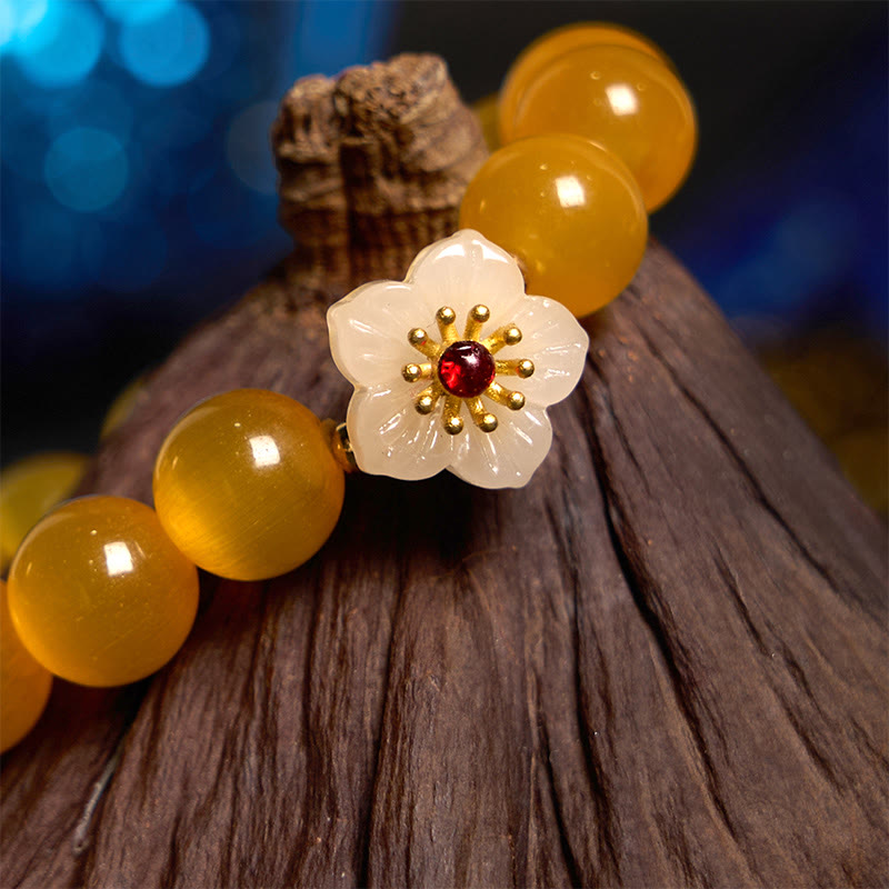 Bracelet d'amour en fleur de chrysobéryl œil de chat Buddha Stones