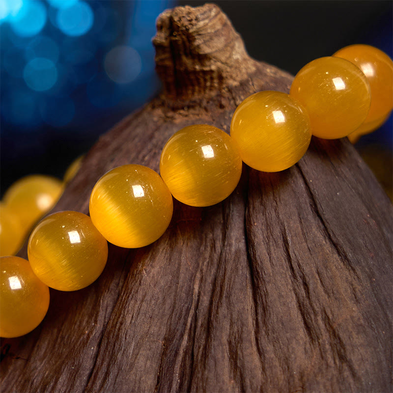 Bracelet d'amour en fleur de chrysobéryl œil de chat Buddha Stones