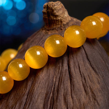 Bracelet d'amour en fleur de chrysobéryl œil de chat Buddha Stones