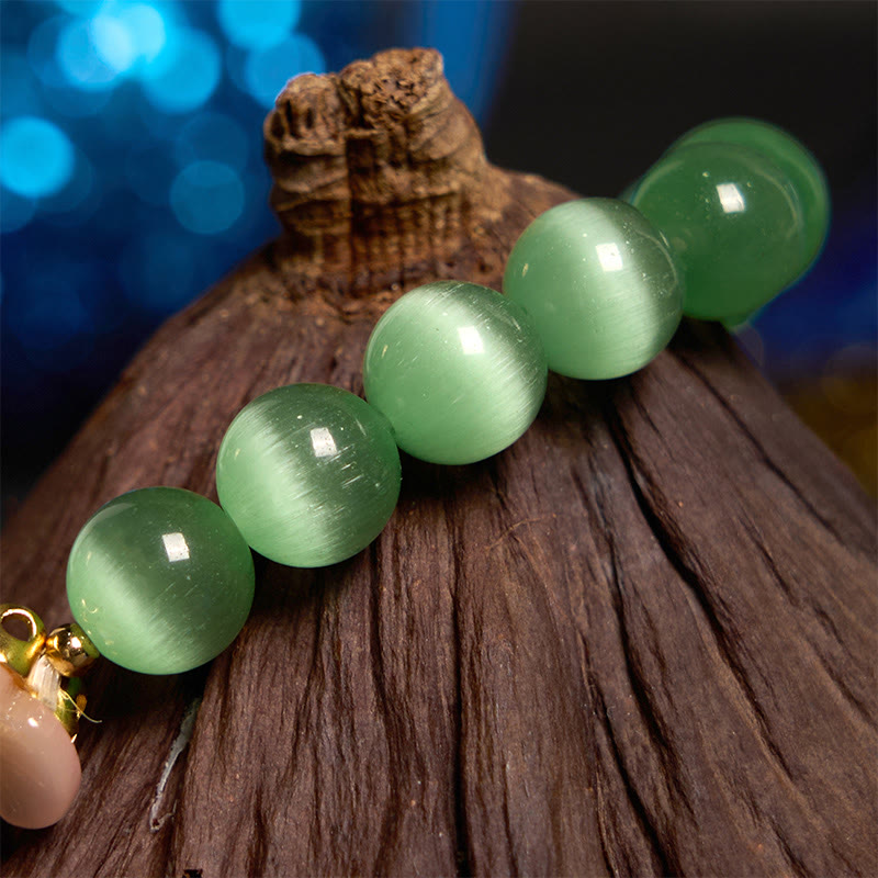 Bracelet d'amour en fleur de chrysobéryl œil de chat Buddha Stones