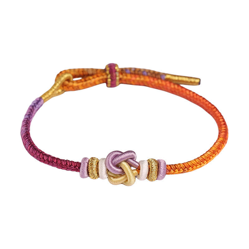 Bracelet tressé de protection en forme de cœur avec pierres de Bouddha colorées 