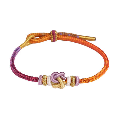Bracelet tressé de protection en forme de cœur avec pierres de Bouddha colorées 