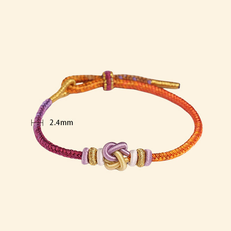 Bracelet tressé de protection en forme de cœur avec pierres de Bouddha colorées 