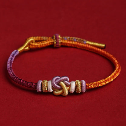Bracelet tressé de protection en forme de cœur avec pierres de Bouddha colorées 