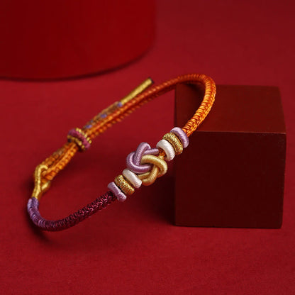 Bracelet tressé de protection en forme de cœur avec pierres de Bouddha colorées 
