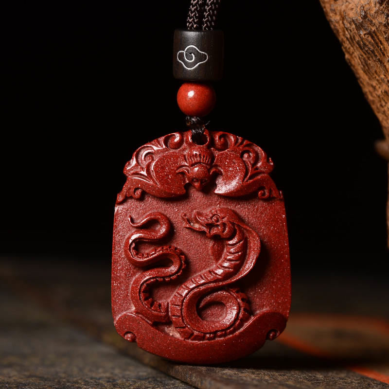 Buddha Stones Chinese Zodiac Cinnabar Calm Concentration Necklace Pendant