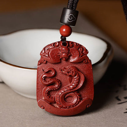 Collier pendentif Bouddha Stones zodiaque chinois cinabre calme concentration
