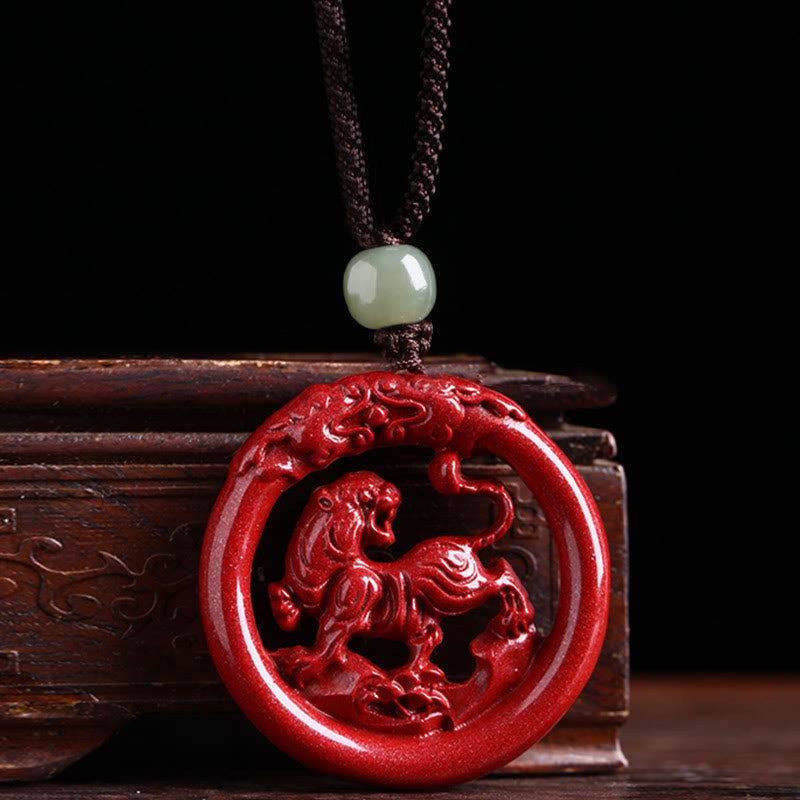 Collier pendentif en jade Hetian avec pierre de Bouddha et zodiaque chinois, boucle de paix et calme