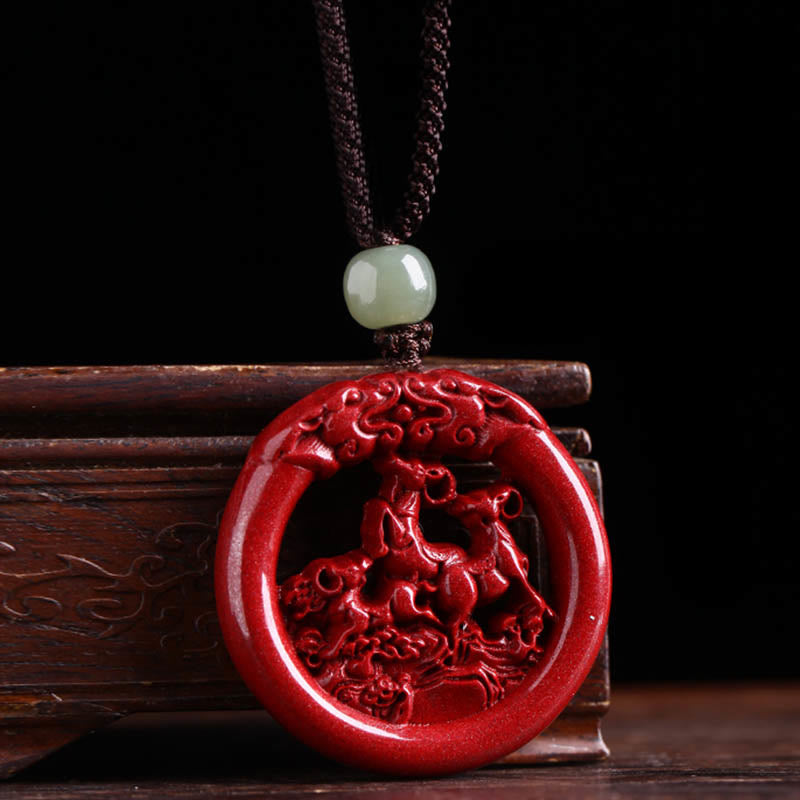 Collier pendentif en jade Hetian avec pierre de Bouddha et zodiaque chinois, boucle de paix et calme