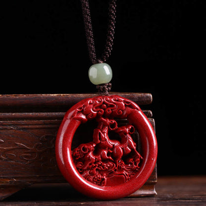 Collier pendentif en jade Hetian avec pierre de Bouddha et zodiaque chinois, boucle de paix et calme