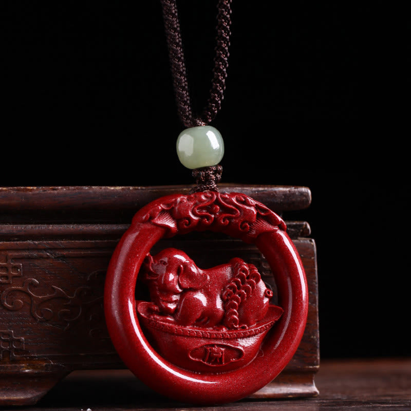 Collier pendentif en jade Hetian avec pierre de Bouddha et zodiaque chinois, boucle de paix et calme