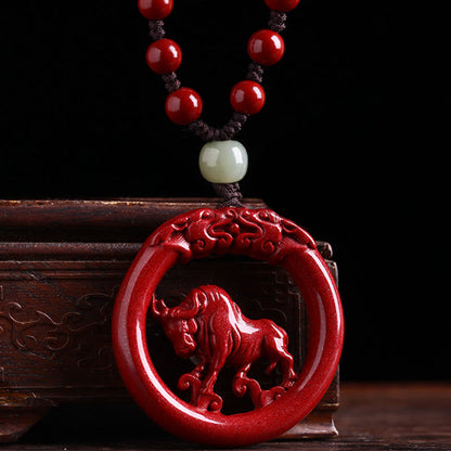 Collier pendentif en jade Hetian avec pierre de Bouddha et zodiaque chinois, boucle de paix et calme