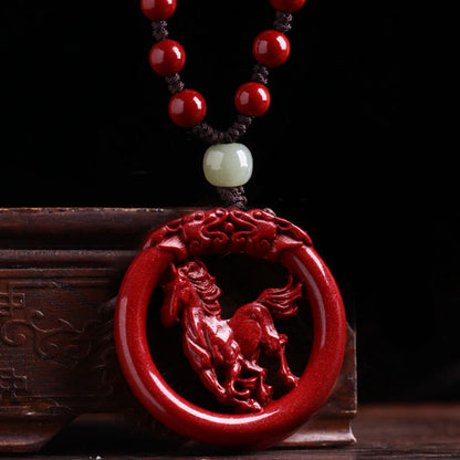 Collier pendentif en jade Hetian avec pierre de Bouddha et zodiaque chinois, boucle de paix et calme