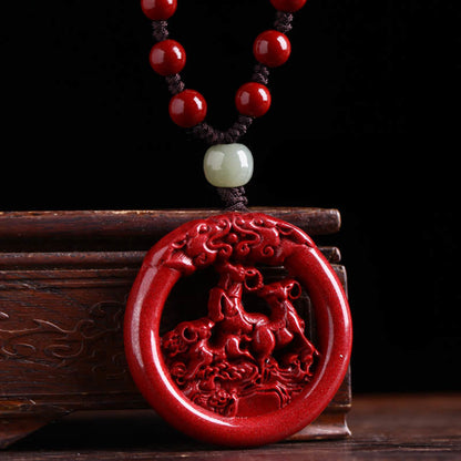 Collier pendentif en jade Hetian avec pierre de Bouddha et zodiaque chinois, boucle de paix et calme