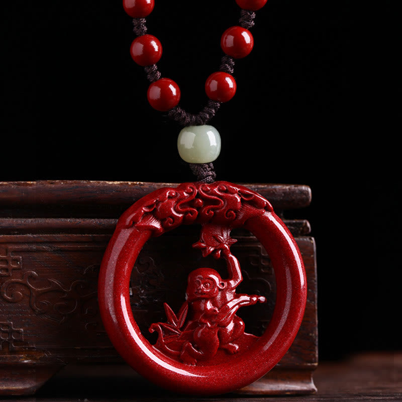 Collier pendentif en jade Hetian avec pierre de Bouddha et zodiaque chinois, boucle de paix et calme