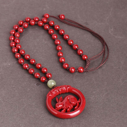 Collier pendentif en jade Hetian avec pierre de Bouddha et zodiaque chinois, boucle de paix et calme