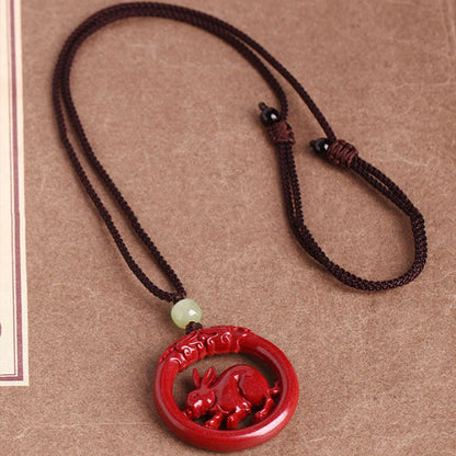 Collier pendentif en jade Hetian avec pierre de Bouddha et zodiaque chinois, boucle de paix et calme