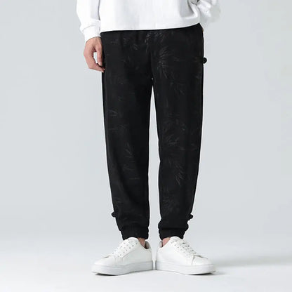 Buddha Stones Fall Winter Bamboo Men's Frog-Button Corduroy Pants With Pockets BS