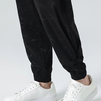 Buddha Stones Fall Winter Bamboo Men's Frog-Button Corduroy Pants With Pockets BS