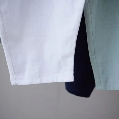 Buddha Stones Solid Color Cotton Ramie Linen Men's Elastic Waist Harem Pants With Pockets BS