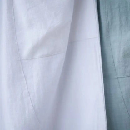 Buddha Stones Solid Color Cotton Ramie Linen Men's Elastic Waist Harem Pants With Pockets BS