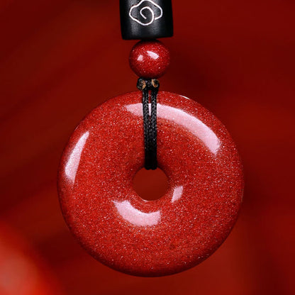 Collier pendentif calme avec boucle de paix en cinabre et pierres de Bouddha, signe du zodiaque chinois